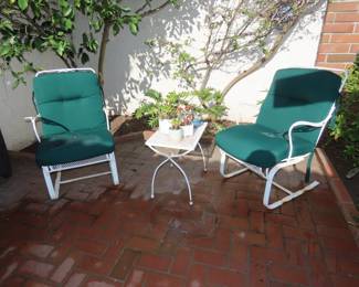 Patio chairs and table.