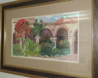 Watercolors Capistrano Mission, Barbara Marsh.