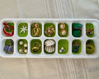 Assorted earrings (clip and pierced).  Lots more not pictured