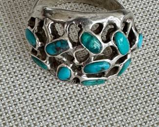 Turquoise/sterling ring