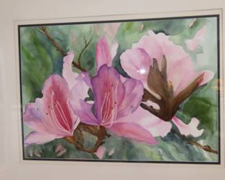 "Azaleas"  by Laguna Woods Water color artist Barbara Marsh.