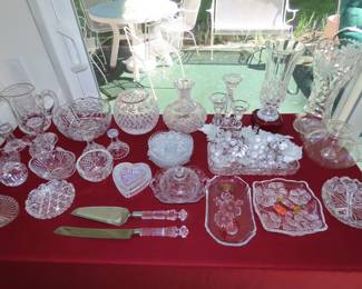Waterford, Stuart, Towle, Mikasa, Lenox, lead crystal, pressed and cut glass.