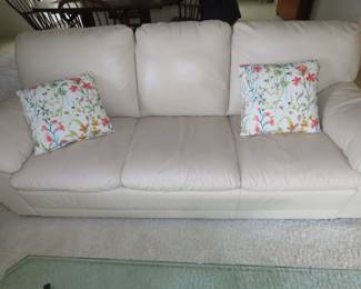 Leather sofa.