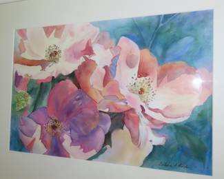 Pastel flowers, watercolors by Barbara Marsh