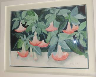 Watercolors Trumpet Flowers, Barbara Marsh.
