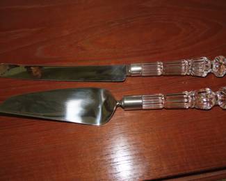 Waterford crystal handle knife and server.
