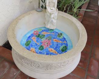 Mosaic water feature.
