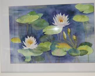 "Water Lillies" by Laguna Woods Water color artist Barbara Marsh.