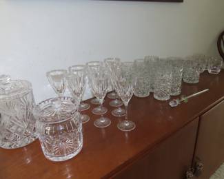 Waterford and other lead crystal stemware.