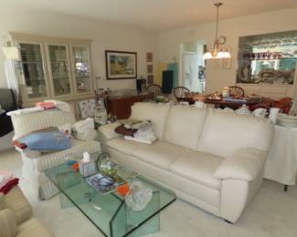 Dining and living room areas.