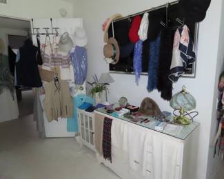 Scarves, shawls, Pashminas, hats, ladies clothing.