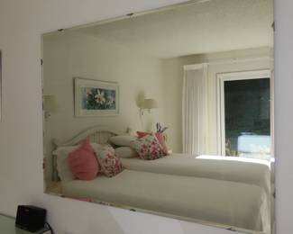 Large wall mirror.