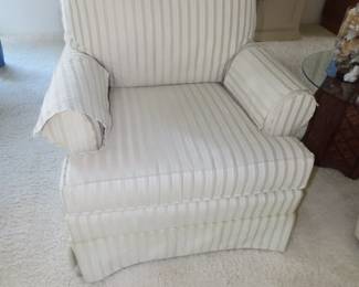 Single striped fabric armchair.