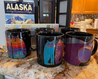 Set of 5 Laurel Burch Coffee Mugs