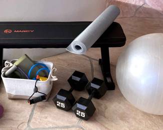 Workout Kit Bench, Weights, ExerciseYoga Ball  Bands
