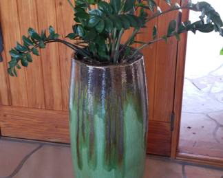Tall Green Drip Glaze Vietnamese Pot