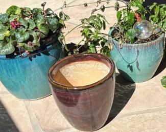 Complementary Glazed Garden Pots
