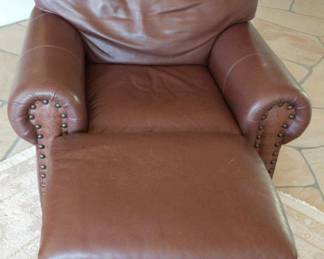  Leather Deep Brown Leather Chair Ottoman