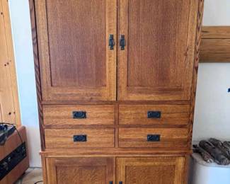 Rustic Wood TV ArmoireCabinet