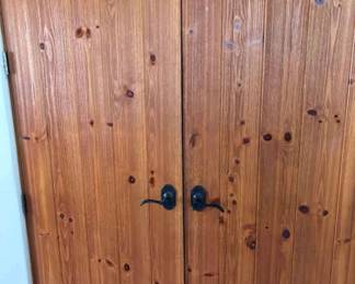 Carved Wood Pine Door Set