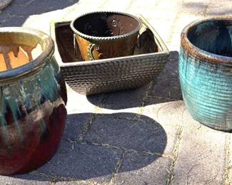 Complementary Pots Glazed and Metal
