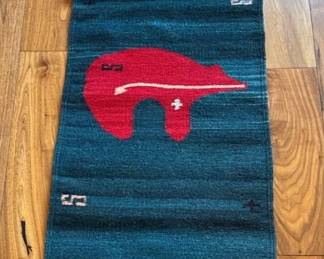 Native American Bear Design Wool Runner