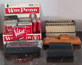 Cigar Leather Travel Cases, Vintage Tobacco Tins Savoy Humidor Vent