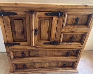 Rustic Mexican Wood Cabinet
