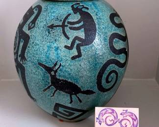 Rick Loenenkamp Raku Bear Fetish Pot