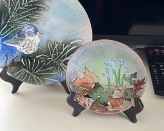 Brumm enameled bird plates
