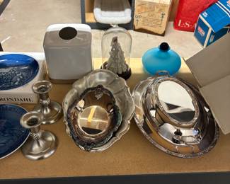 Pewter and silver plate