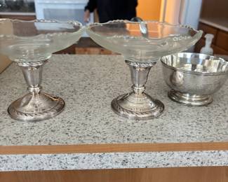 Sterling/crystal compotes