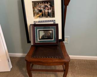 Slat back oak chairs