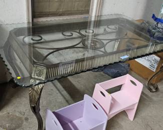 GLASS TOP DINING TABLE