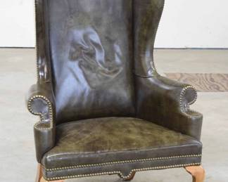 Leather Wing Back Chair