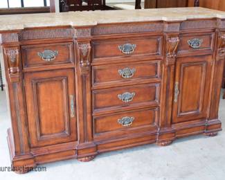 Hickory White Marble Top Sideboard