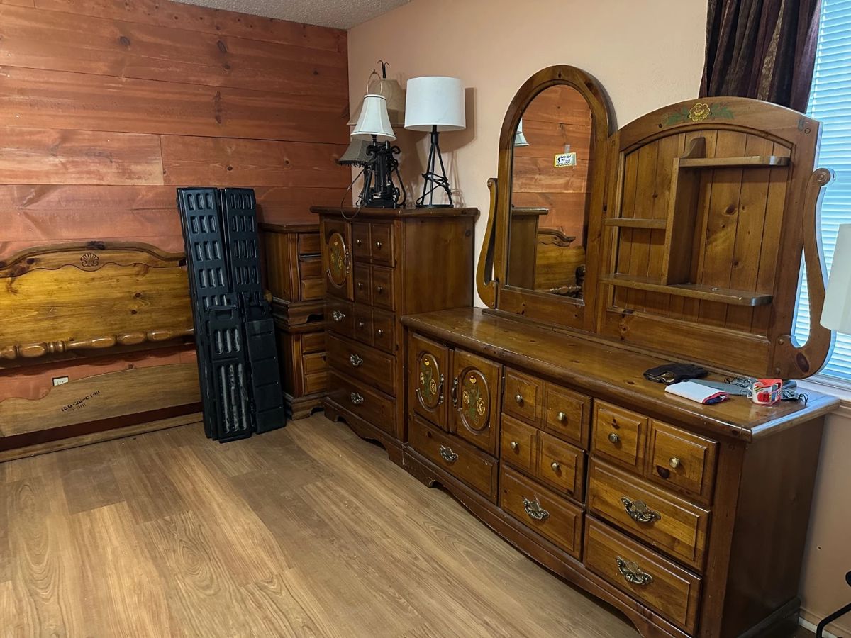 Five-piece wooden bedroom set