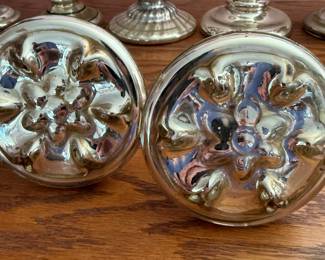 Rare mercury glass drapery tiebacks, c. 1850