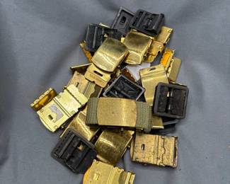 Lot Of Military Brass Belt Components