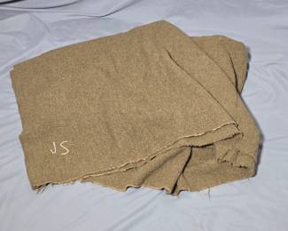 MILITARY WOOL BLANKET WITH INITIALS