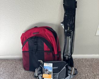 Outdoor Gear Lot - Brand new! Backpack, Hiking Poles, and Waist Pack
