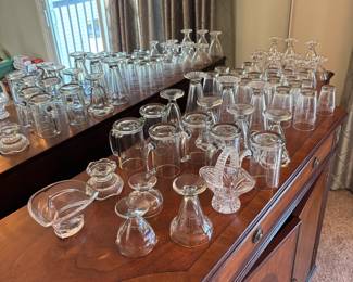 Crystal Glassware - Assorted Glasses Dishes and Decorative Pieces