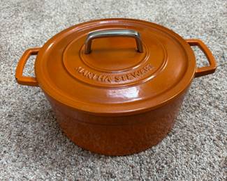 Martha Stewart Orange Enamel Cast Iron Dutch Oven