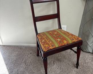 Antique Wooden Chair with Elegant Upholstery