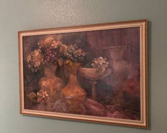 Framed Floral Still Life Artwork by Alberta, Replica