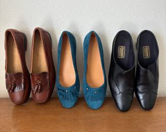 Women's Shoes - Brown Loafers, Blue Flats, Black Heels with Original Boxes, Brand New Size 8.5 - 9