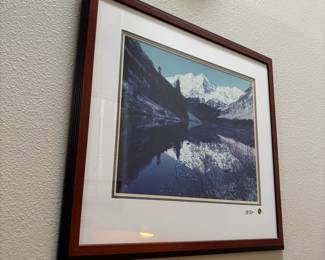 Framed Mountain Reflection Signed Art Print