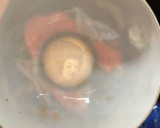 Vintage Japanese Satsuma Dragonware Geisha Moriage Lithopane Tea Set Estimated 1930's 