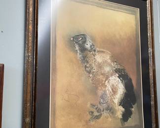 Framed & Signed Eagle, Offset Lithograph, Kaiko Moti