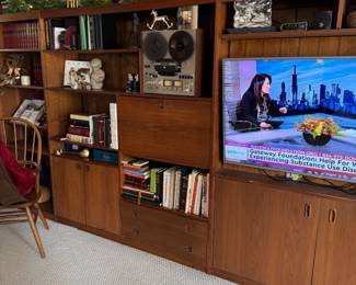 Wall Unit - Very Good Condition - Walnut Cabinets  